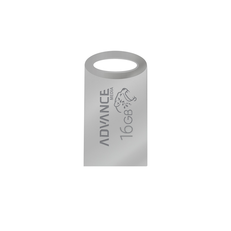 فلش مموری 16 گیگابایت ادونس مدل M-106 با رابط USB 2.0 Type-A، بدنه فلزی و طراحی بندانگشتی با بند آویز