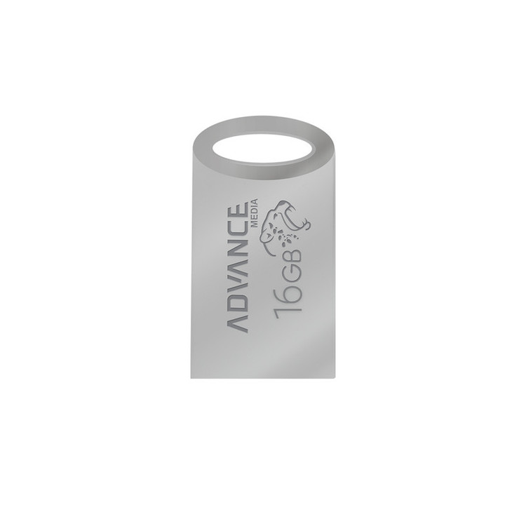 فلش مموری 16 گیگابایت ادونس مدل M-106 با رابط USB 2.0 Type-A، بدنه فلزی و طراحی بندانگشتی با بند آویز